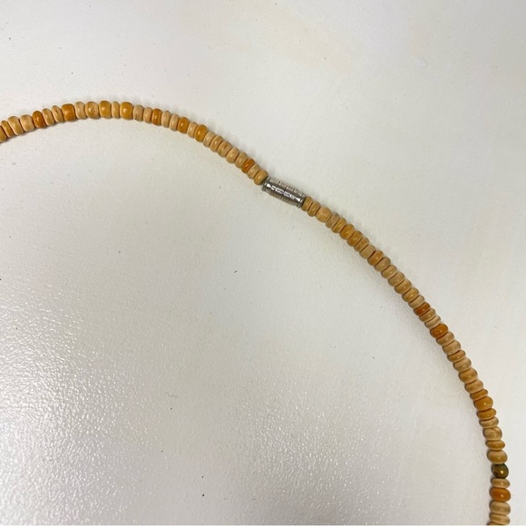 VINTAGE Wood & Copper Beaded Necklace - Picture 5 of 10